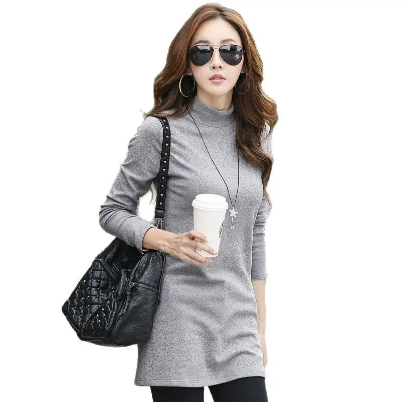 Black Long Sleeve Korean Style T-Shirt Women
