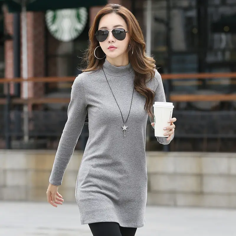 Black Long Sleeve Korean Style T-Shirt Women