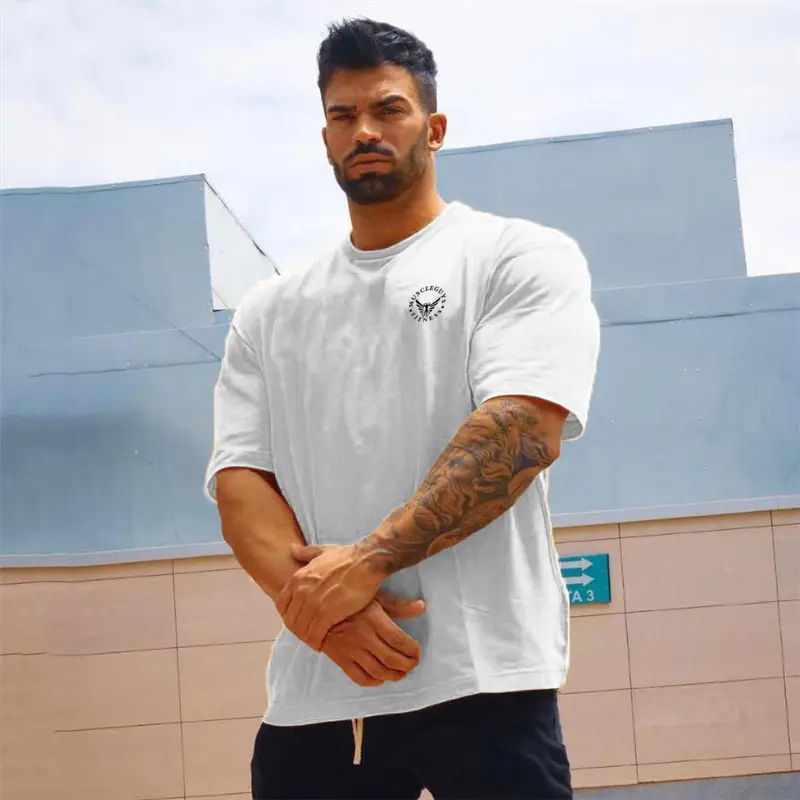 Men White Casual T-Shirt Short Sleeve Summer Wear