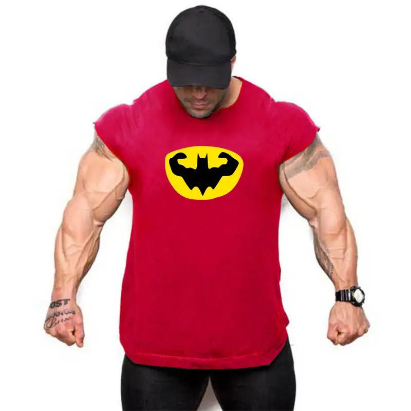 Men's Red Batman Muscle Vest Basketball Print - Image 2