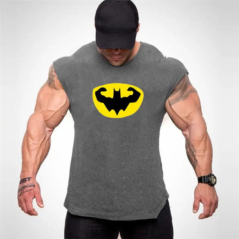 Men's Red Batman Muscle Vest Basketball Print - Image 3
