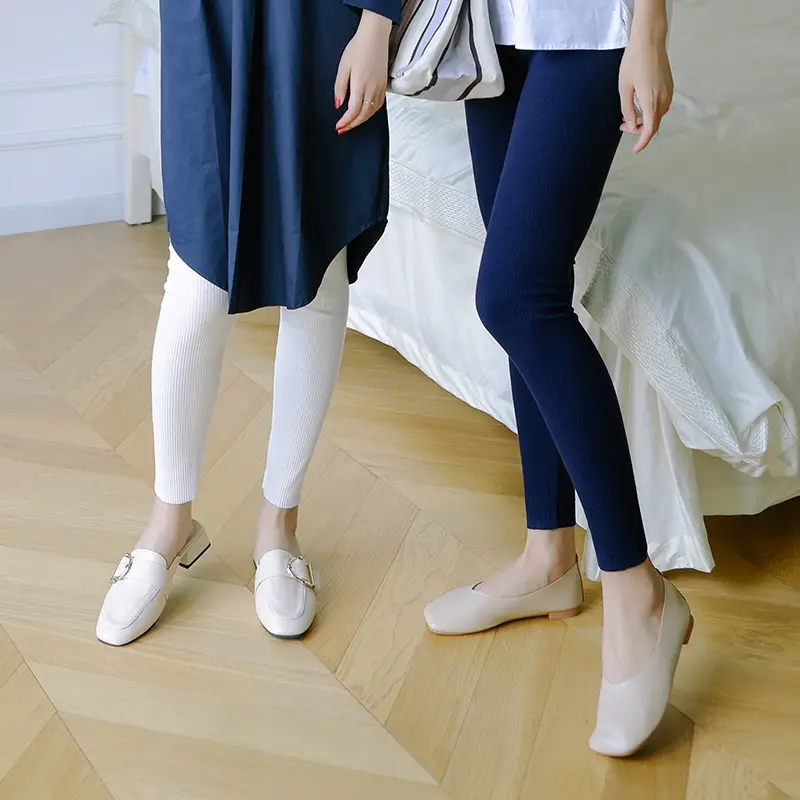 Women Korean Style Slimming Leggings Navy Blue - Image 8