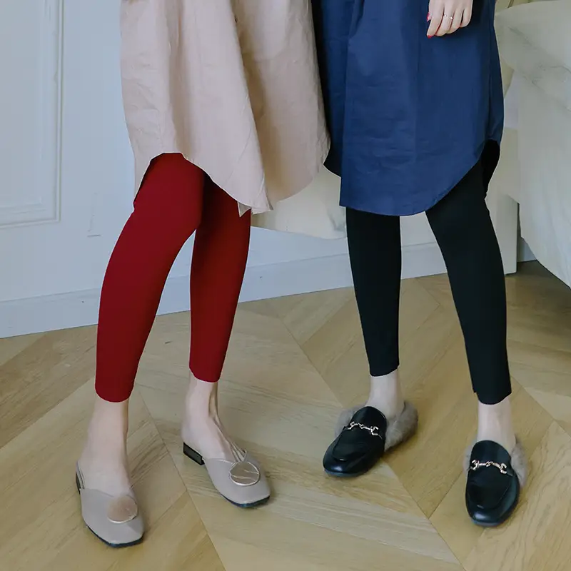 Women Korean Style Slimming Leggings Navy Blue - Image 9