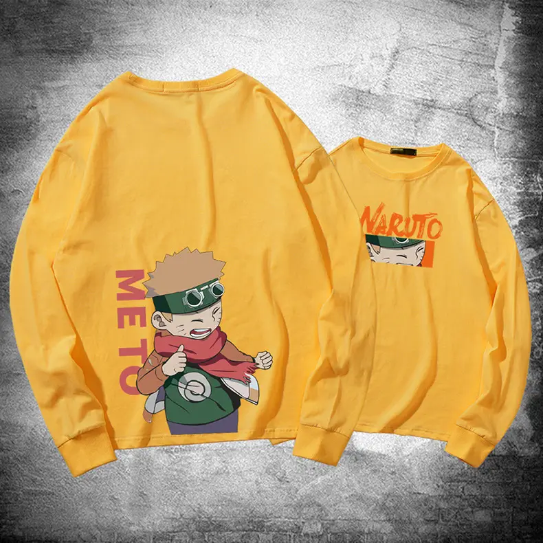 Naruto Cartoon Long Sleeve T-Shirt Men Women Pure Cotton