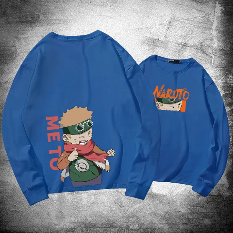 Naruto Cartoon Long Sleeve T-Shirt Men Women Pure Cotton