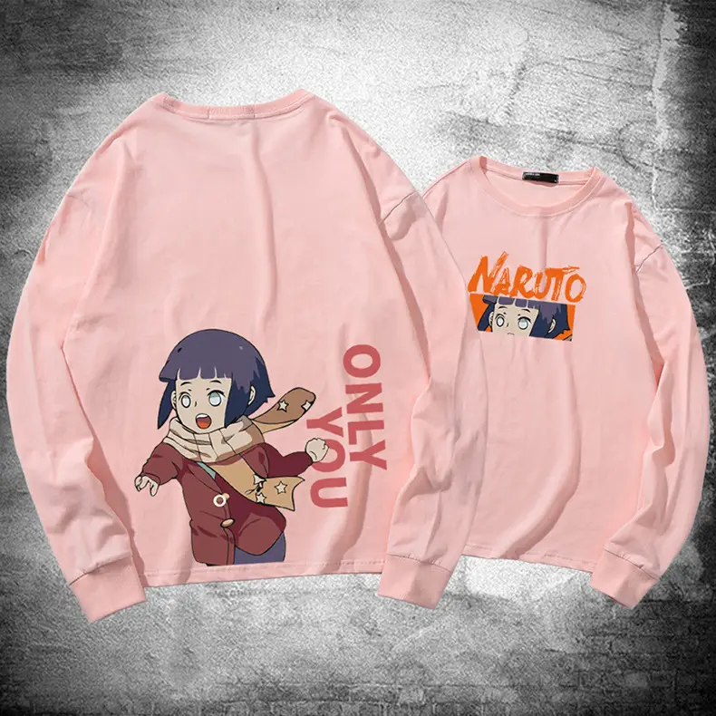 Naruto Cartoon Long Sleeve T-Shirt Men Women Pure Cotton
