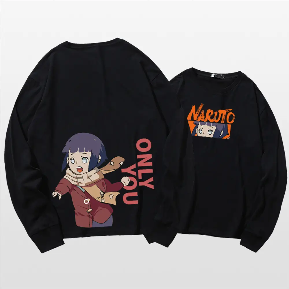 Naruto Cartoon Long Sleeve T-Shirt Men Women Pure Cotton