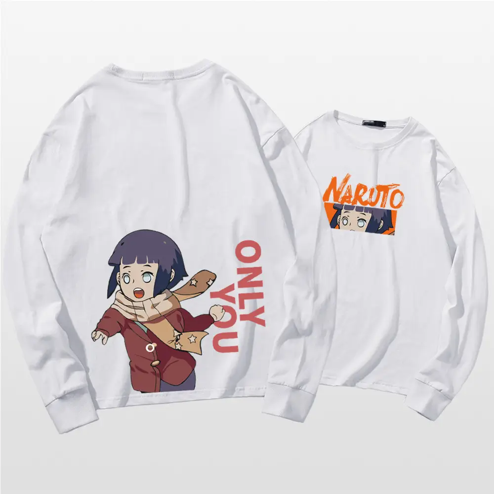 Naruto Cartoon Long Sleeve T-Shirt Men Women Pure Cotton