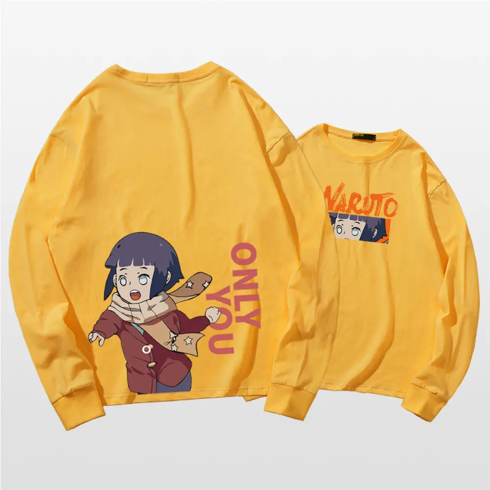 Naruto Cartoon Long Sleeve T-Shirt Men Women Pure Cotton