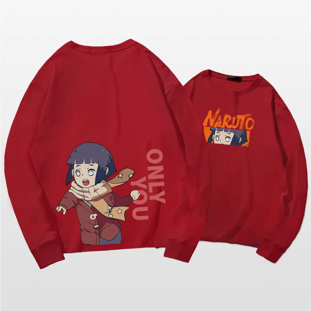 Naruto Cartoon Long Sleeve T-Shirt Men Women Pure Cotton