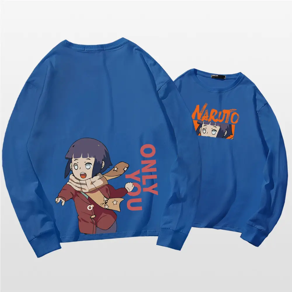 Naruto Cartoon Long Sleeve T-Shirt Men Women Pure Cotton