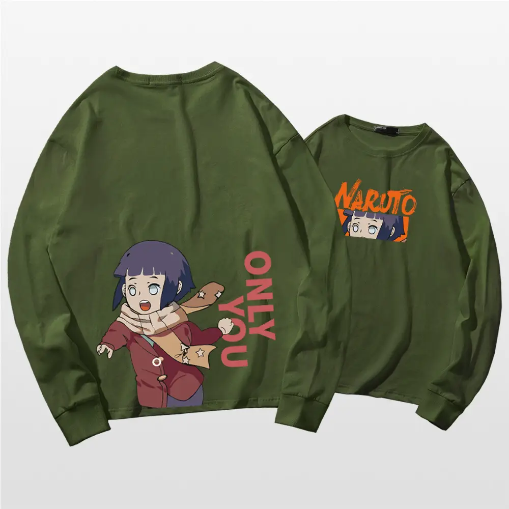 Naruto Cartoon Long Sleeve T-Shirt Men Women Pure Cotton