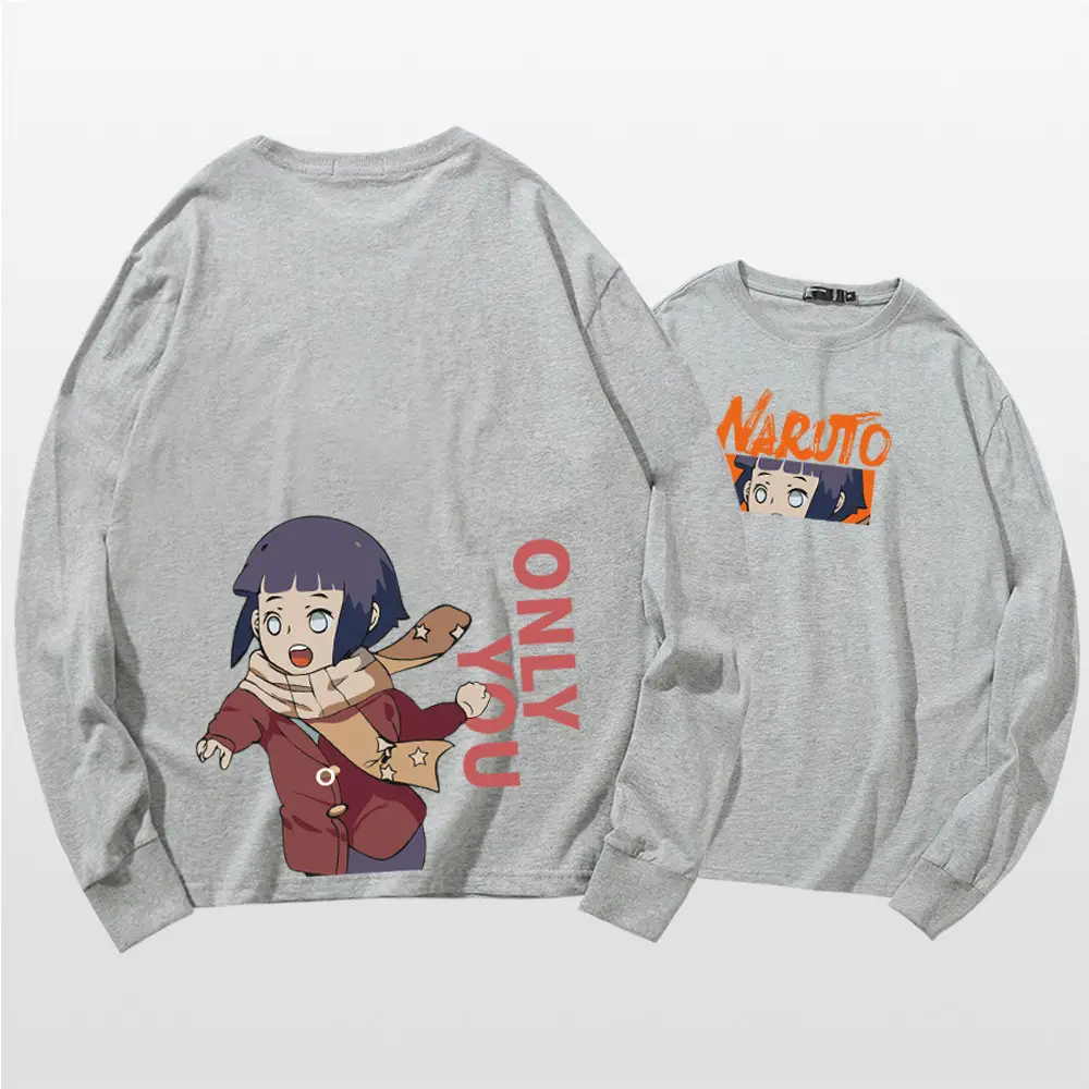 Naruto Cartoon Long Sleeve T-Shirt Men Women Pure Cotton