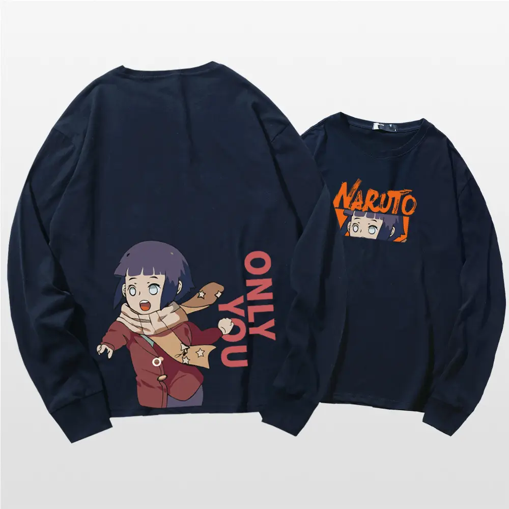 Naruto Cartoon Long Sleeve T-Shirt Men Women Pure Cotton