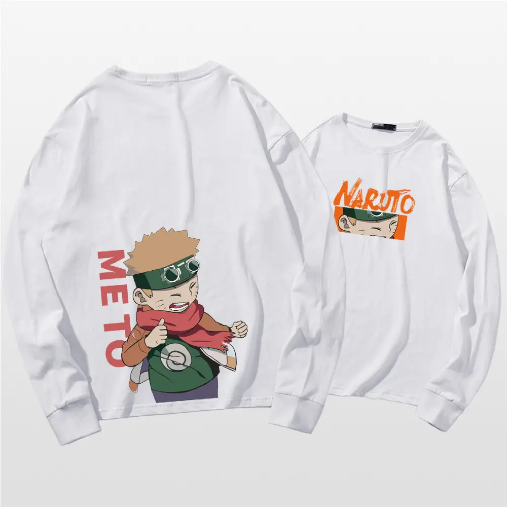 Naruto Cartoon Long Sleeve T-Shirt Men Women Pure Cotton