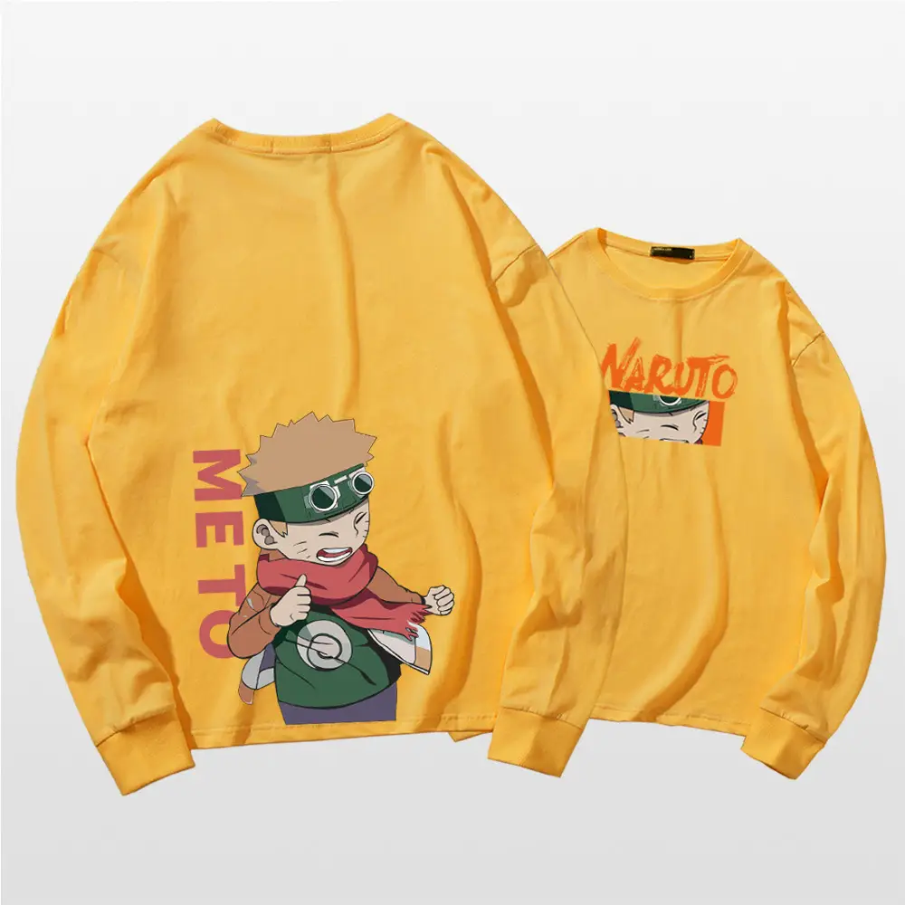 Naruto Cartoon Long Sleeve T-Shirt Men Women Pure Cotton