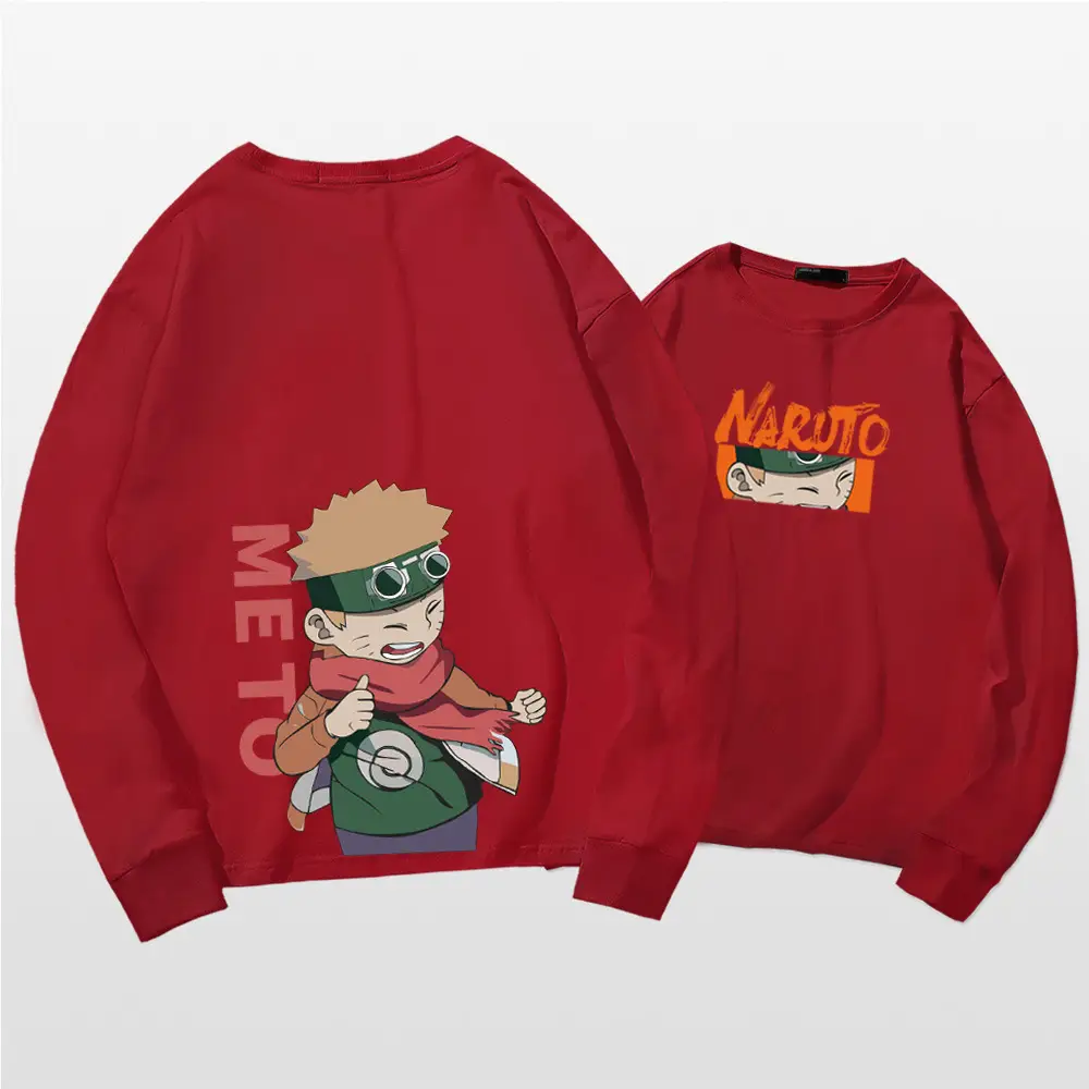 Naruto Cartoon Long Sleeve T-Shirt Men Women Pure Cotton