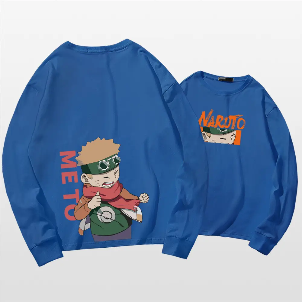 Naruto Cartoon Long Sleeve T-Shirt Men Women Pure Cotton