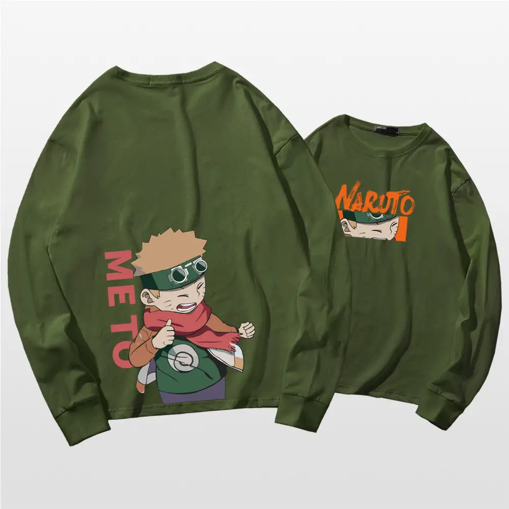 Naruto Cartoon Long Sleeve T-Shirt Men Women Pure Cotton