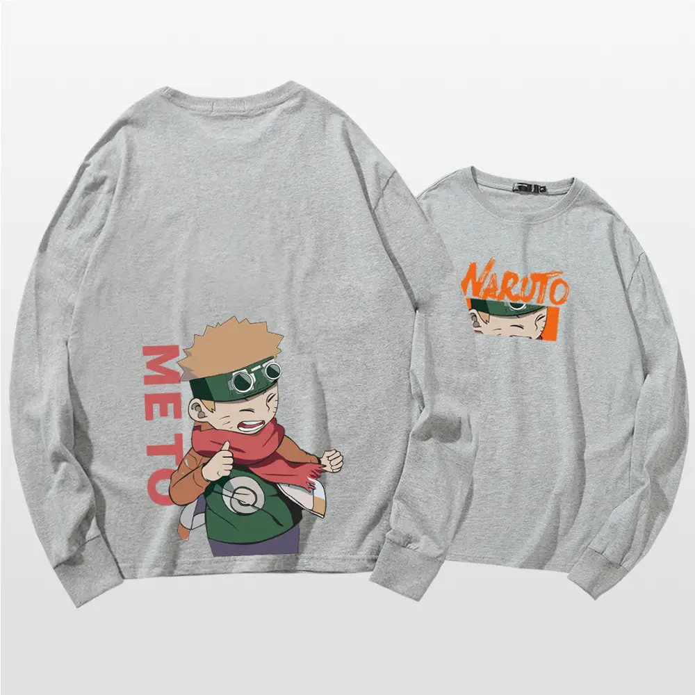Naruto Cartoon Long Sleeve T-Shirt Men Women Pure Cotton