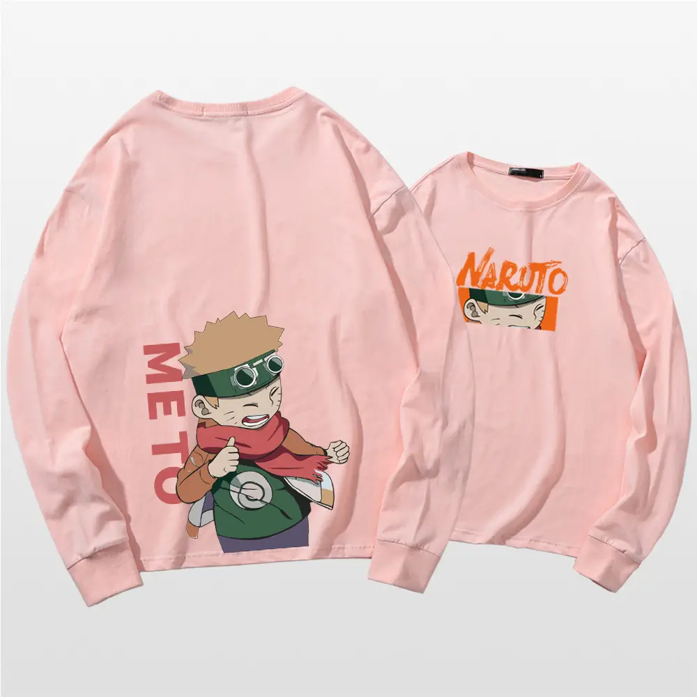 Naruto Cartoon Long Sleeve T-Shirt Men Women Pure Cotton