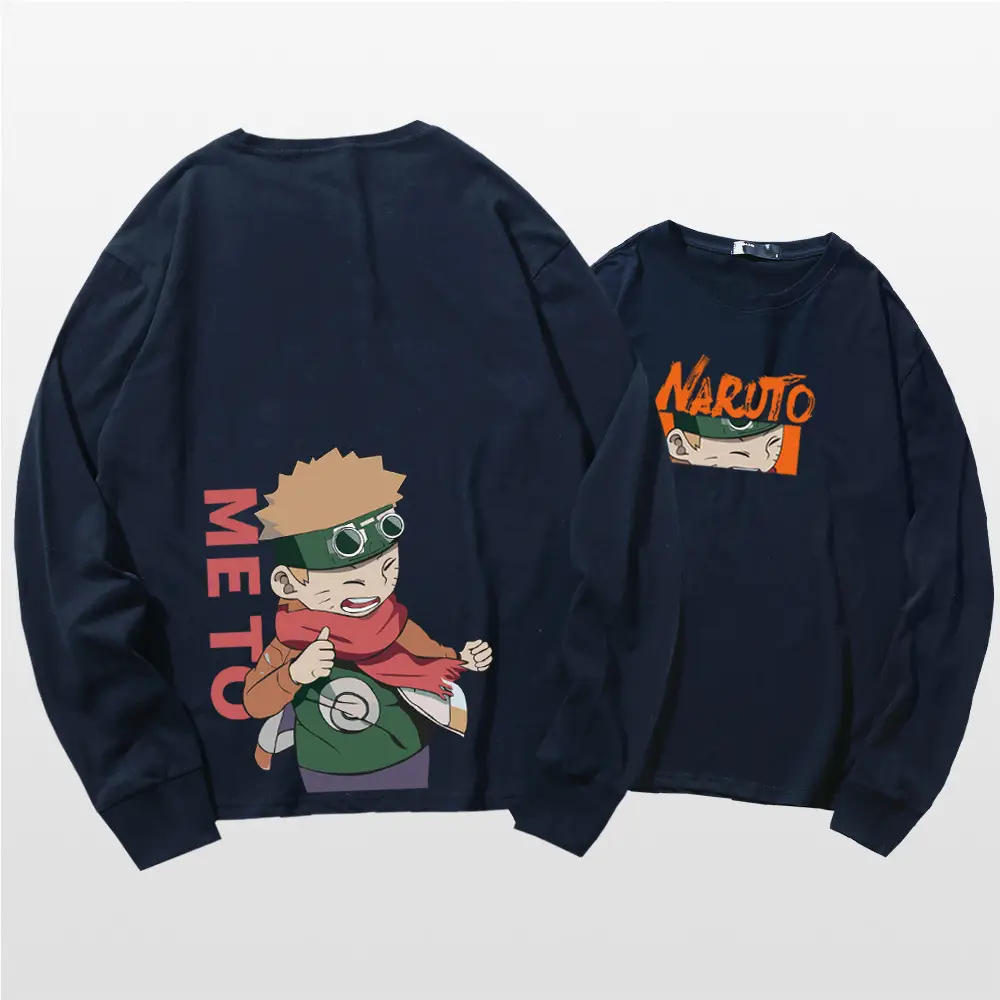 Naruto Cartoon Long Sleeve T-Shirt Men Women Pure Cotton