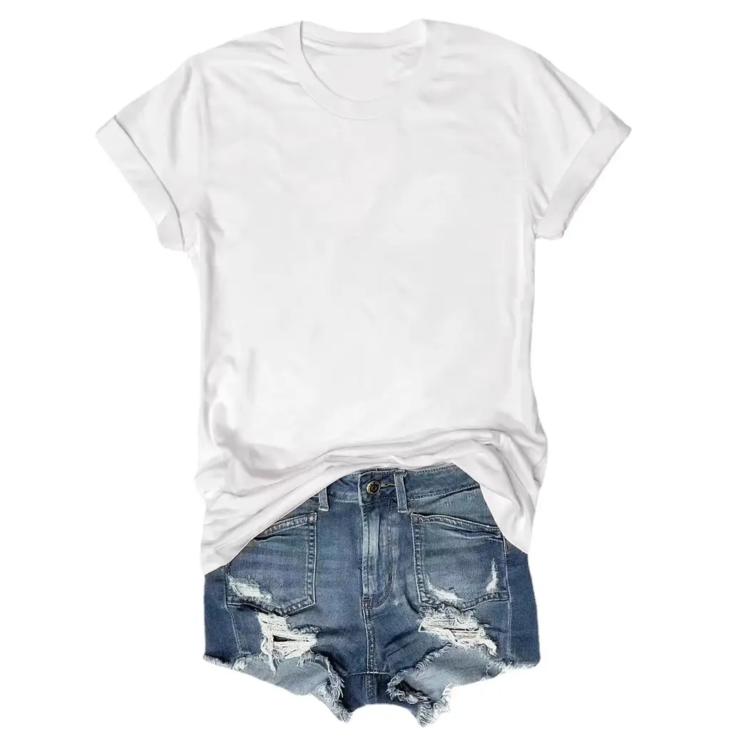 T-shirt Blue Tie-Down Denim Shorts Set - Image 37