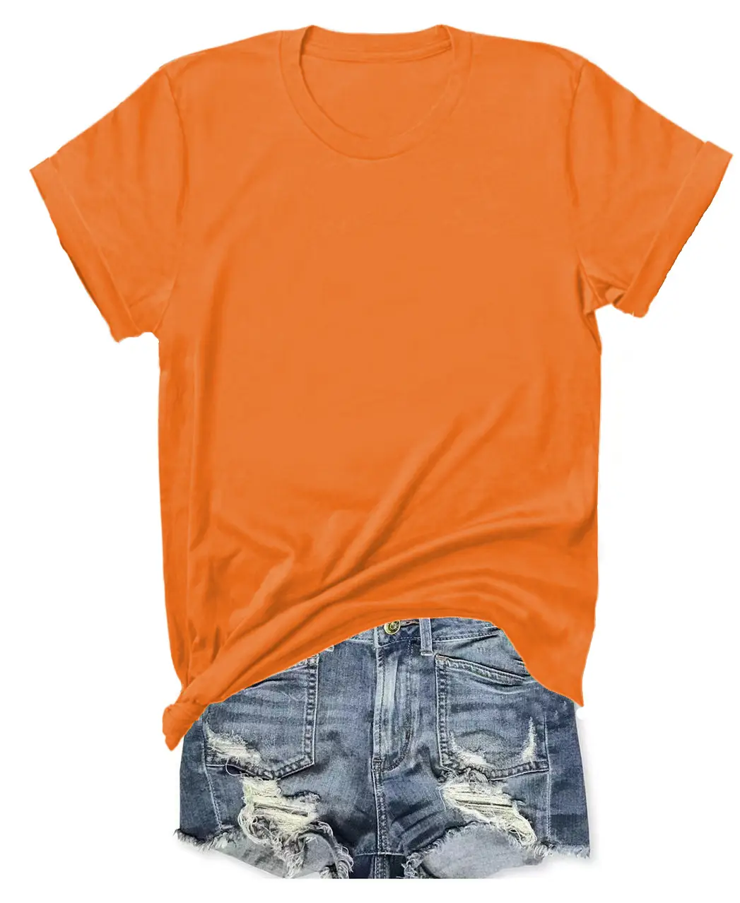 T-shirt Blue Tie-Down Denim Shorts Set - Image 14