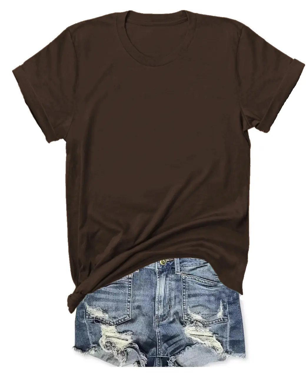 T-shirt Blue Tie-Down Denim Shorts Set - Image 16