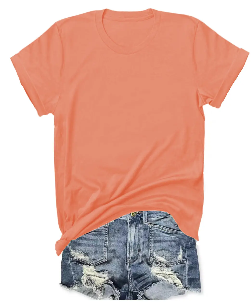 T-shirt Blue Tie-Down Denim Shorts Set - Image 20