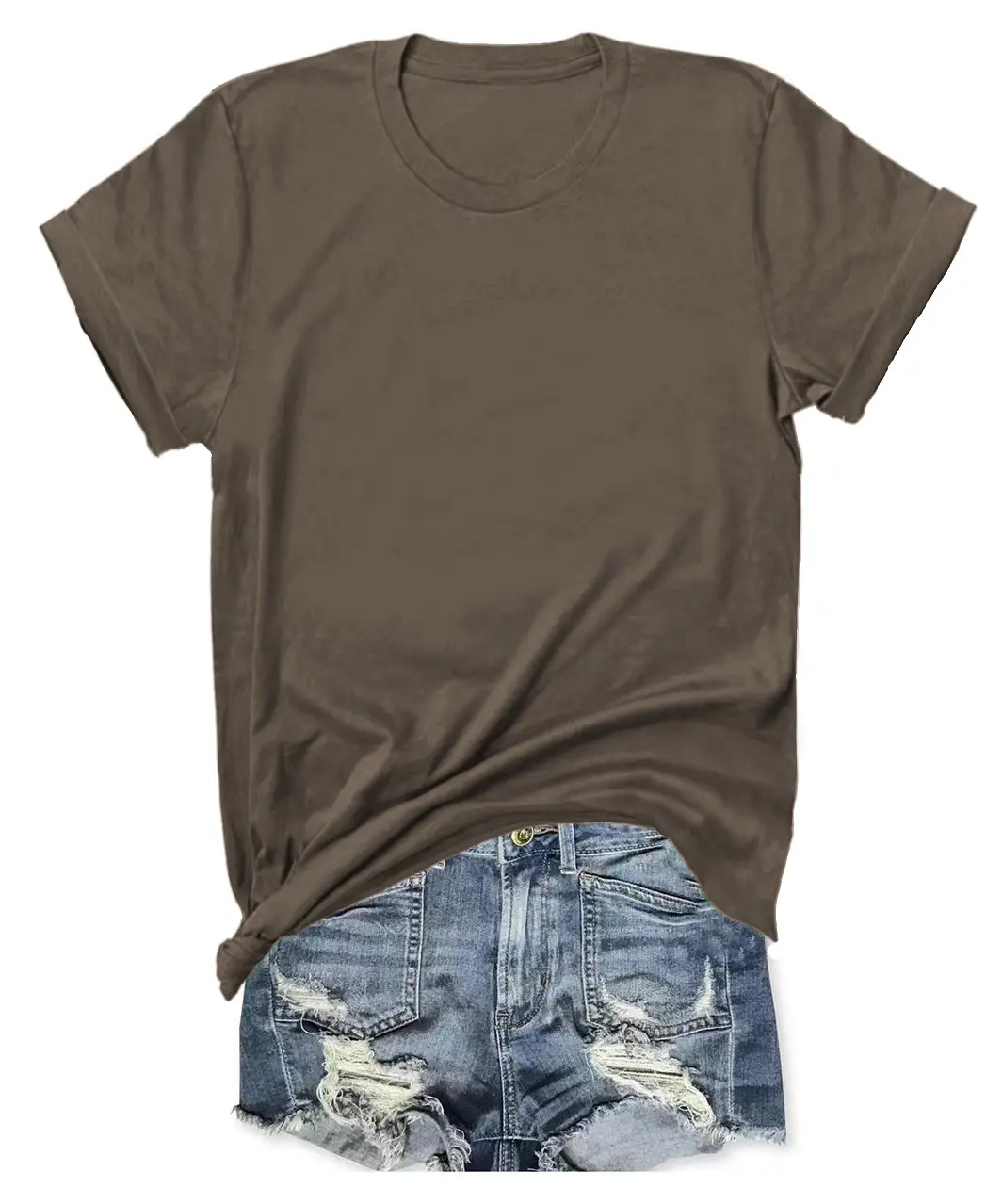 T-shirt Blue Tie-Down Denim Shorts Set - Image 22
