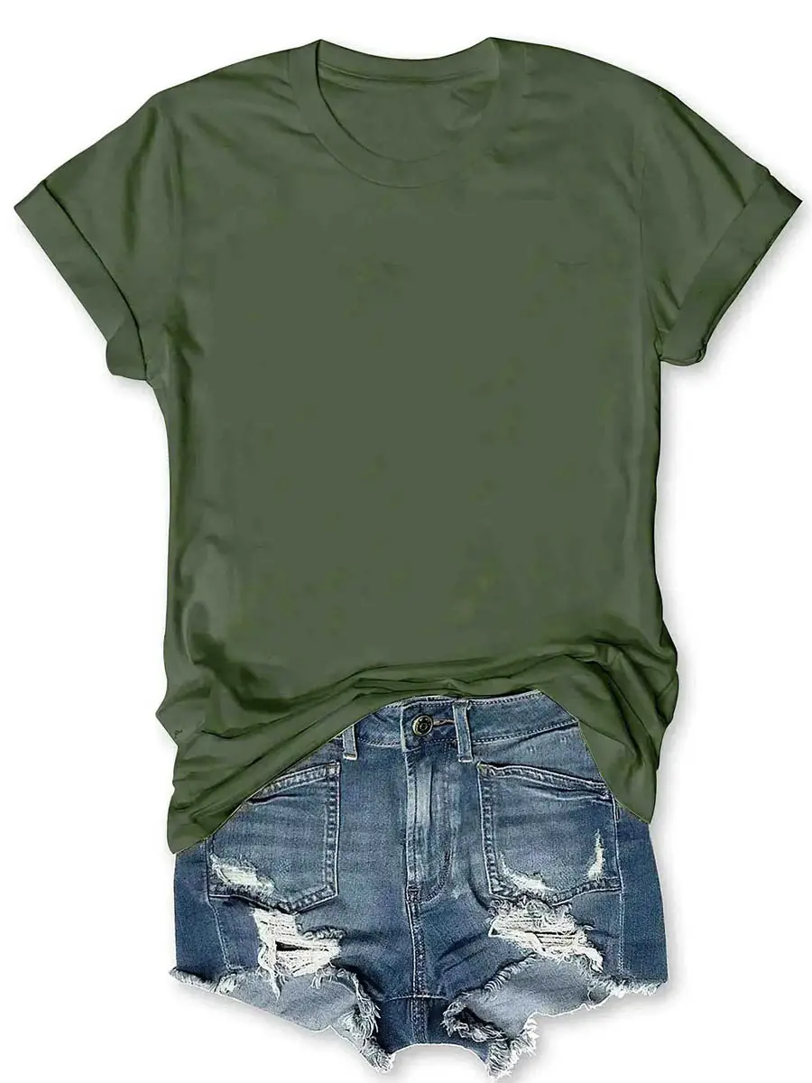 T-shirt Blue Tie-Down Denim Shorts Set - Image 30