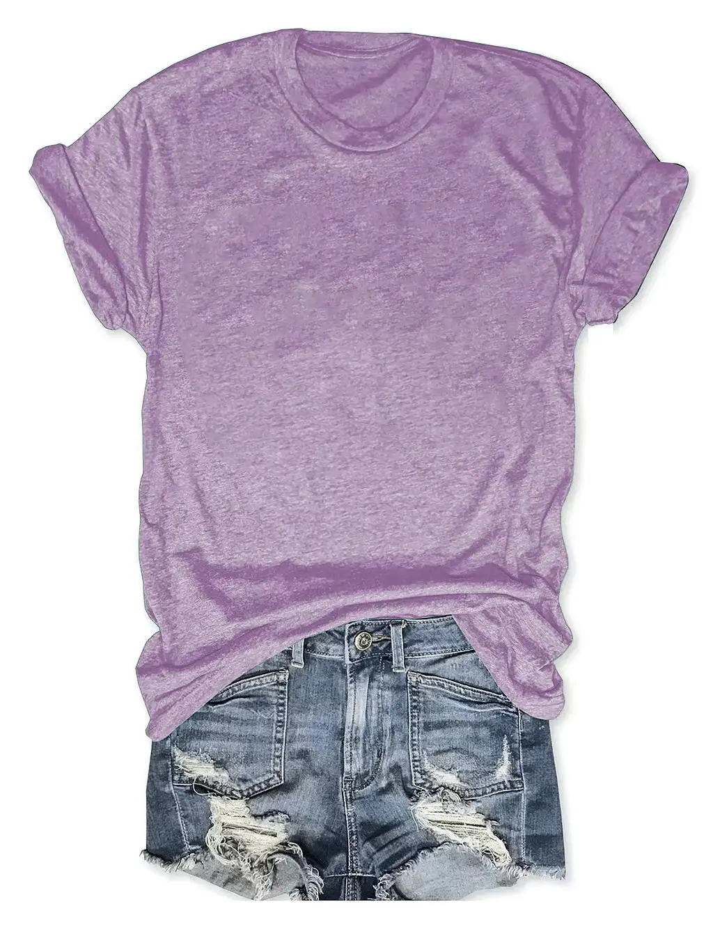 T-shirt Blue Tie-Down Denim Shorts Set - Image 32