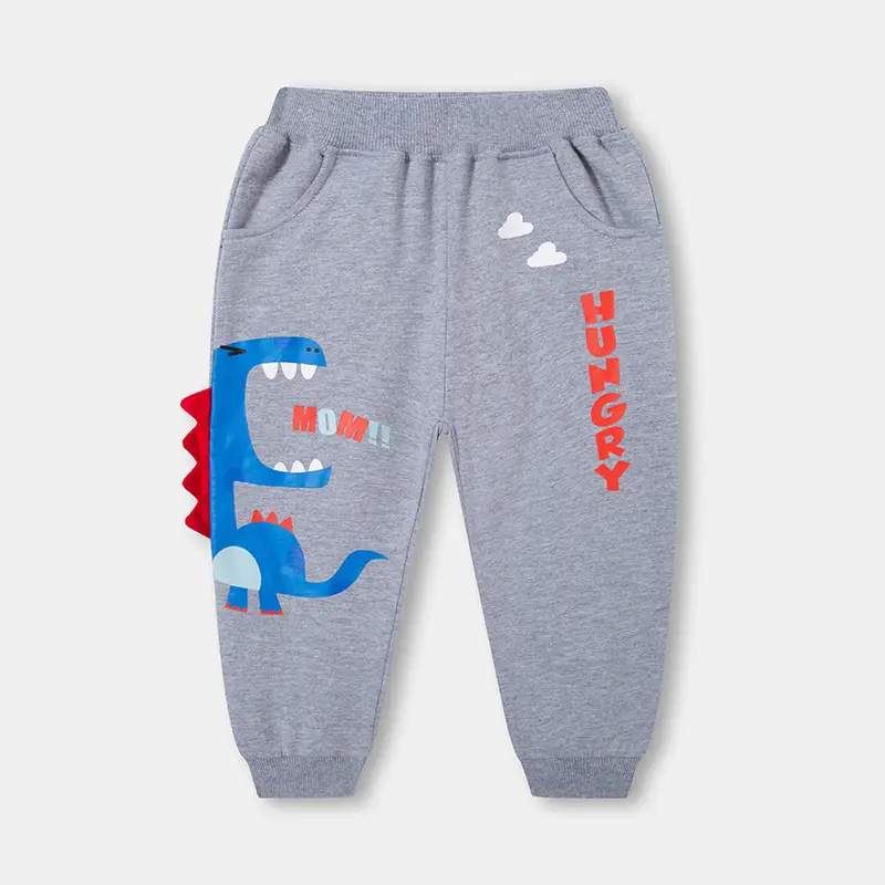 2025 Boys Sports Pants Black Red Dinosaur Print - Image 2