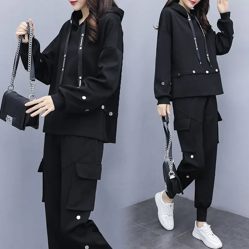 Plus Size Women Black Slimming Two-Piece Set - Image 3
