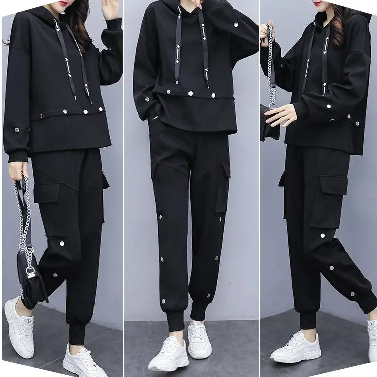 Plus Size Women Black Slimming Two-Piece Set - Image 4
