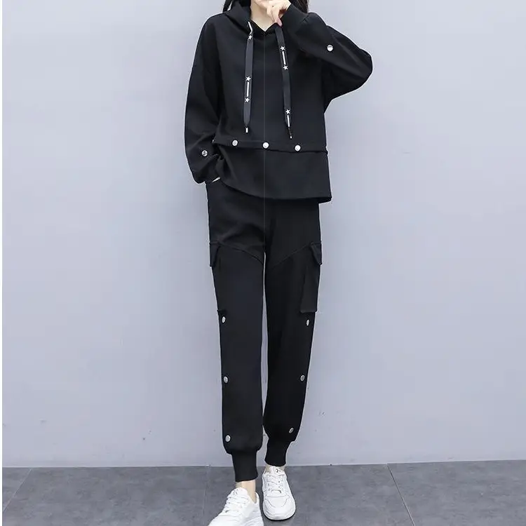 Plus Size Women Black Slimming Two-Piece Set - Image 5
