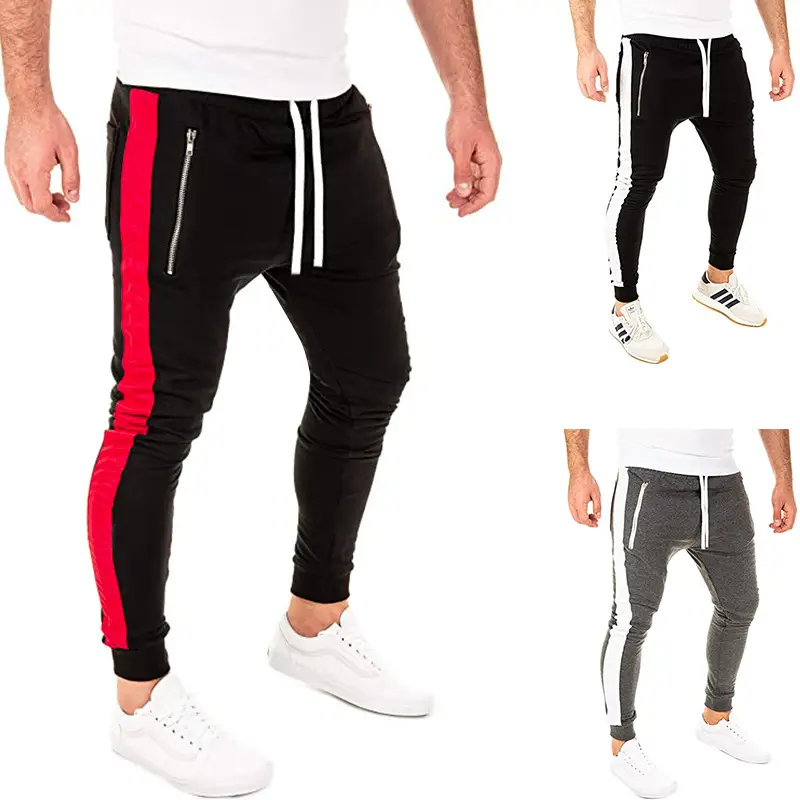 Men's Black Red Stripe Jogging Pants Winter Casual - Image 5