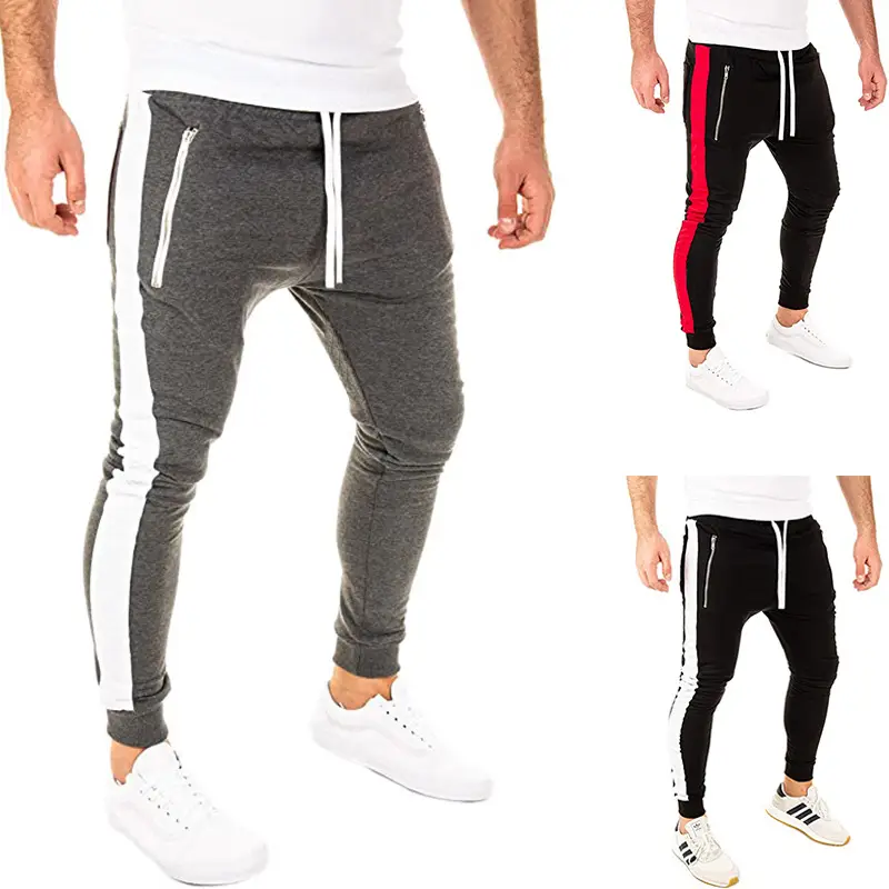 Men's Black Red Stripe Jogging Pants Winter Casual - Image 6