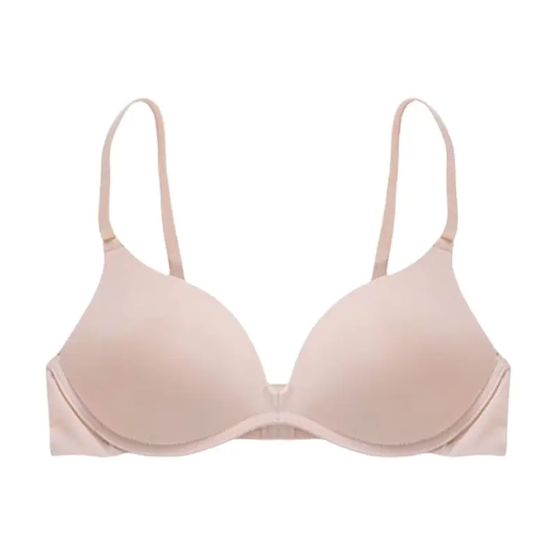 Japanese style simple seamless glossy solid color girl's underwear student summer big chest small chest push up bra women's thin
