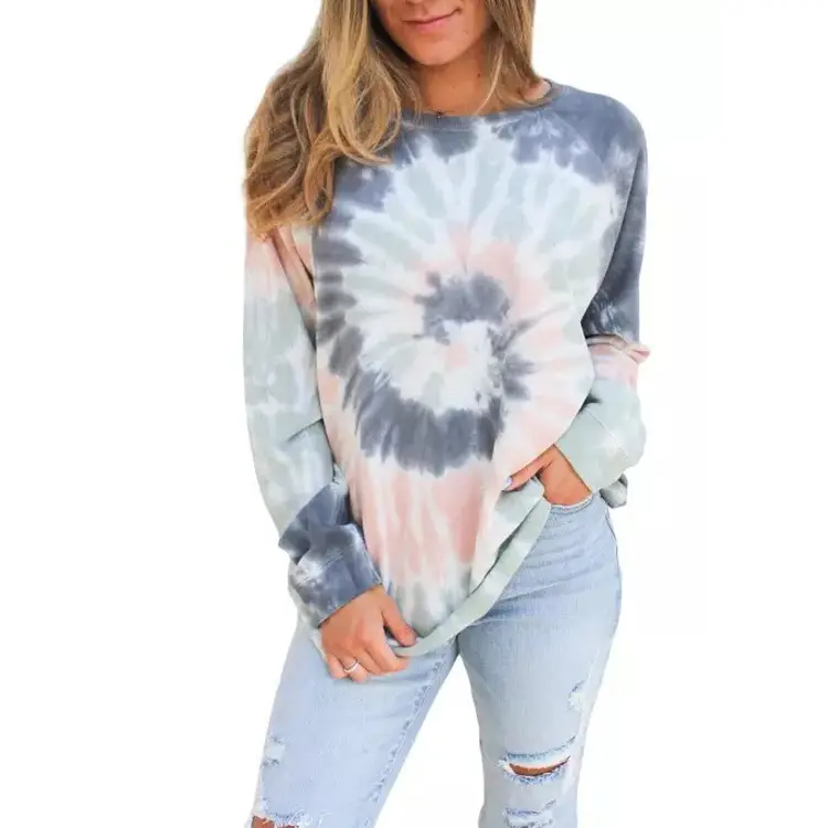 Women Tie-Dyed Long Sleeve Sweater 2020 Autumn Winter - Image 5
