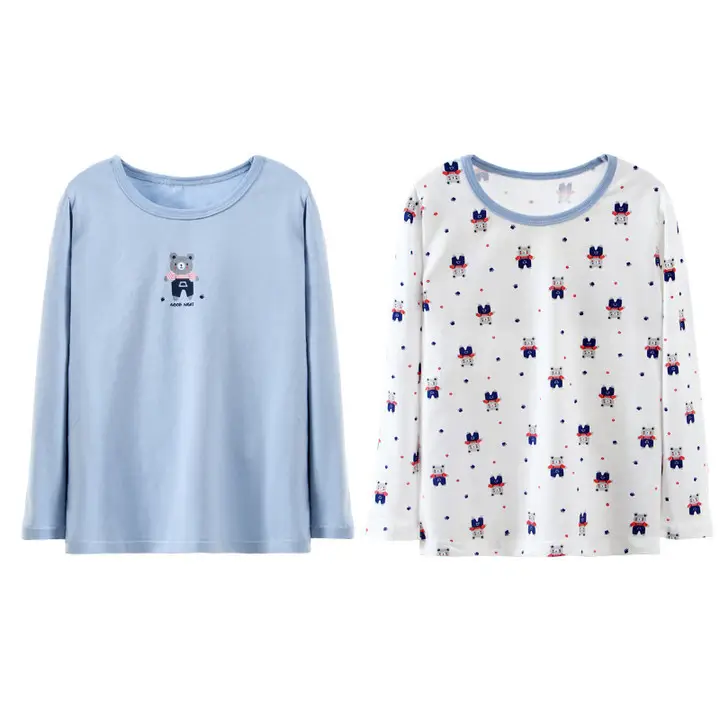 Blue Cotton Long Sleeve T-Shirt for Boys Autumn Winter - Image 2