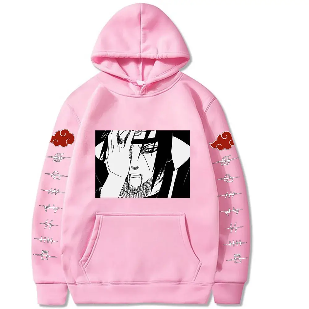 Naruto Logo Fleece Hoodie Red for Men Women - Image 6