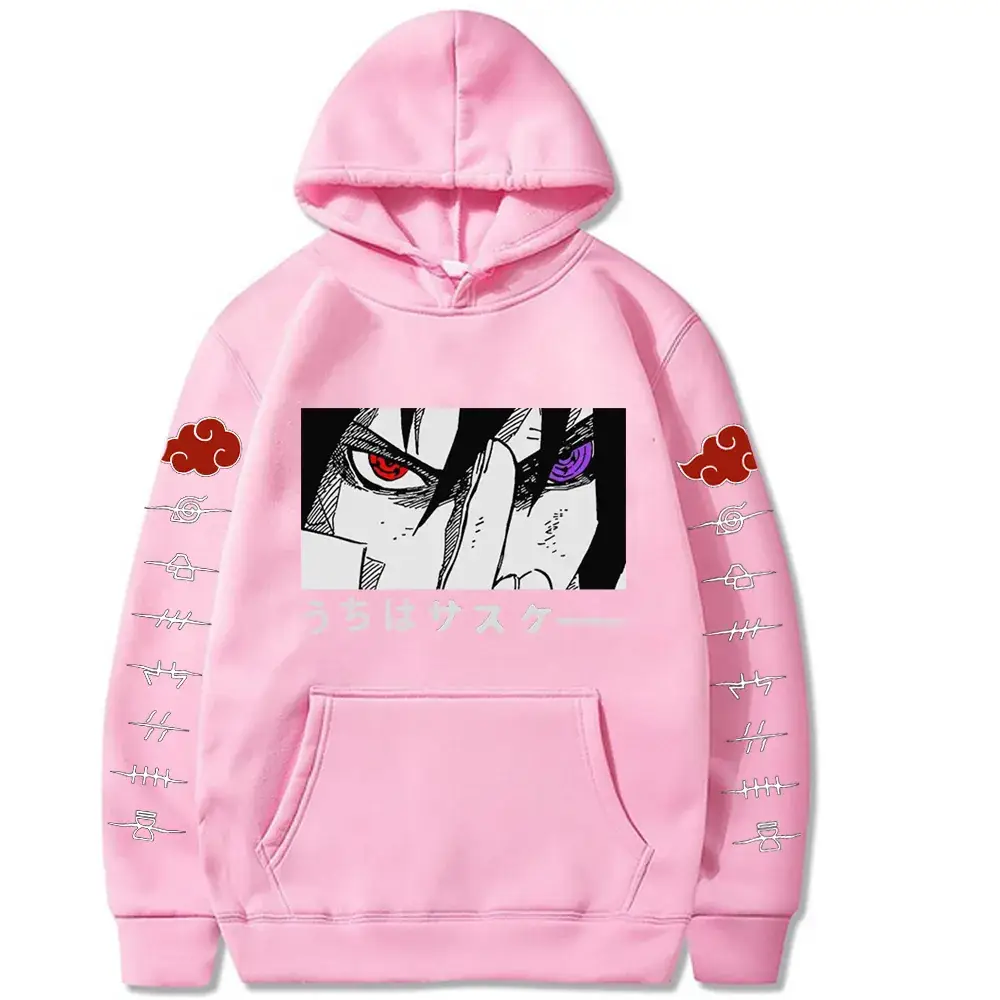Naruto Logo Fleece Hoodie Red for Men Women - Image 10