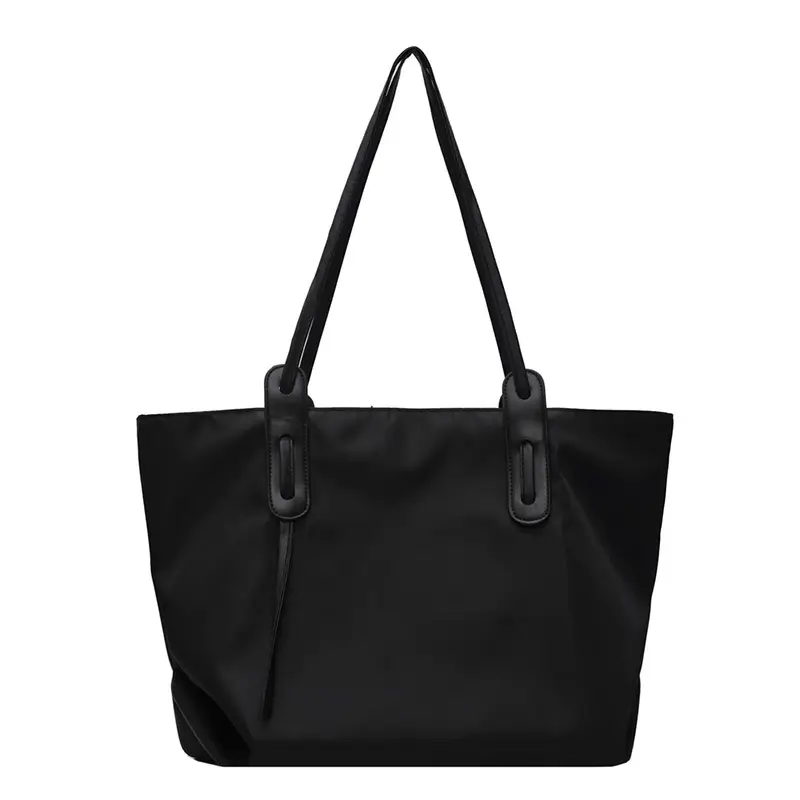 Large Capacity Women's Black Canvas Tote Bag - Image 8