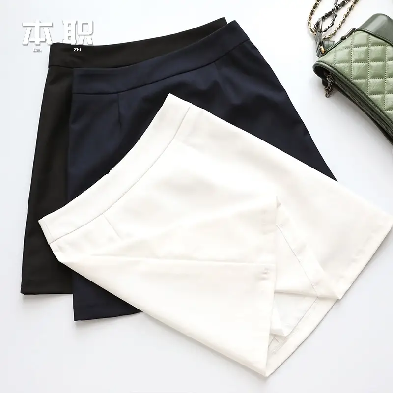 Black A-Line Work Skirt for Women