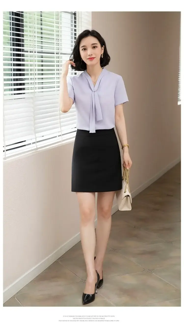 Black A-Line Work Skirt for Women — feature 12