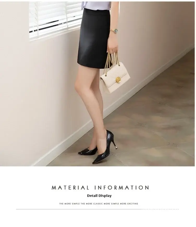 Black A-Line Work Skirt for Women — feature 13