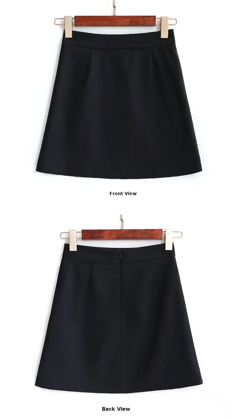Black A-Line Work Skirt for Women — feature 14