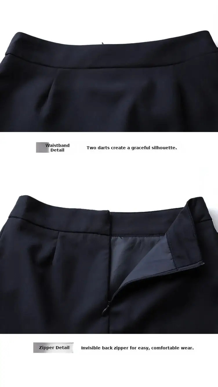 Black A-Line Work Skirt for Women — feature 15